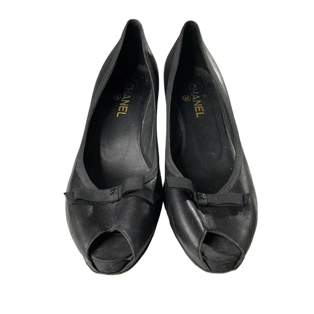 Chanel Interlocking CC LOGO Lambskin Pumps Women's 41 Women's 9.5